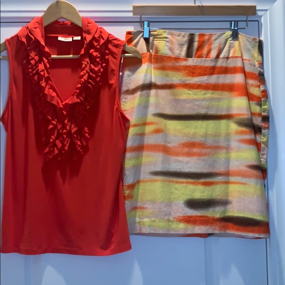 Cato Brand Lot blouse and skirt outfit.
